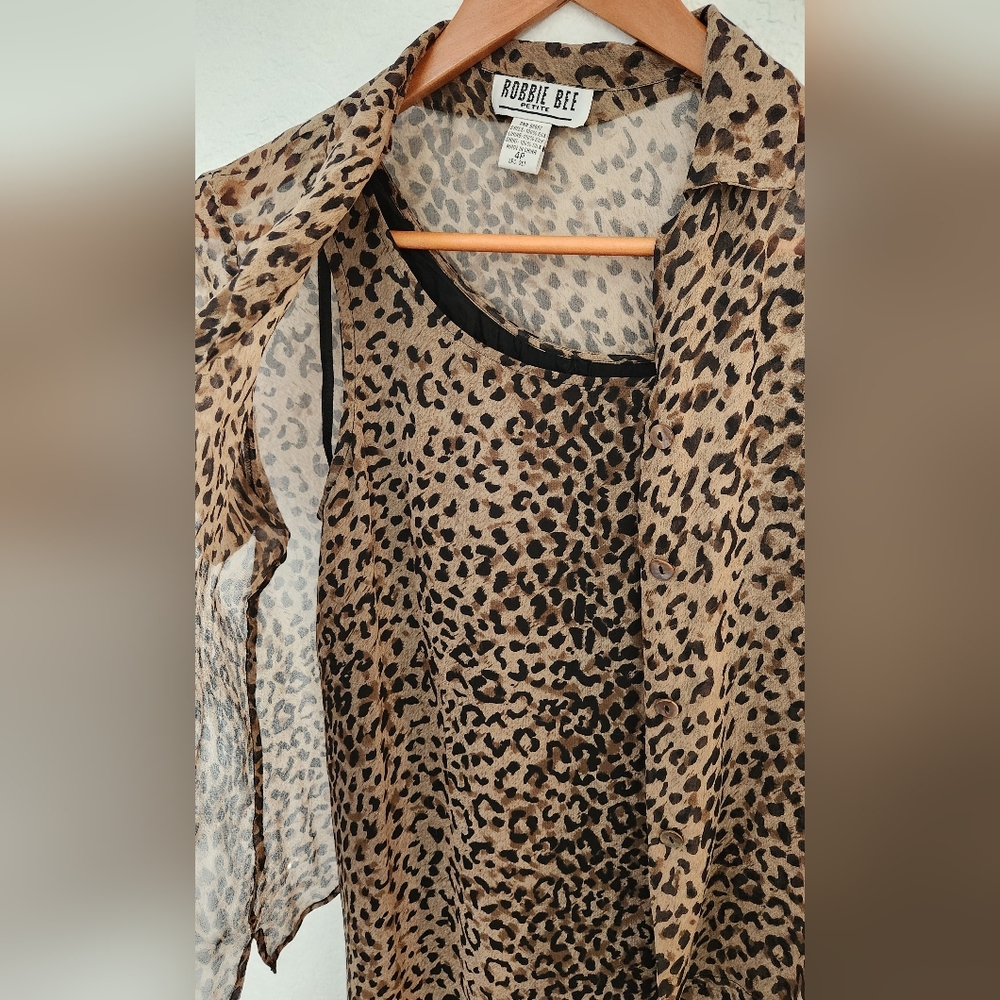 100 % Silk Leopard Dress and Top Set - Picture 4 of 7